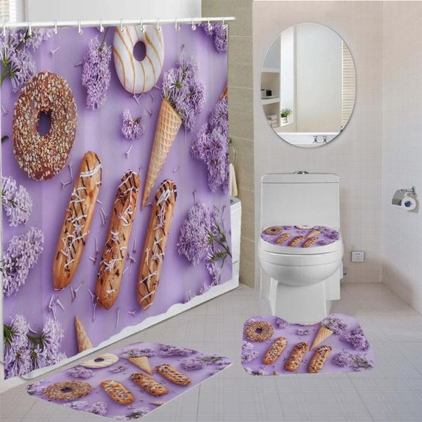shower curtains doughnut printed curtain 16 pcs/set with non-slip rug u-shaped mat toilet lid cover bath and 12 hooks bathroom decor
shower curtains doughnut printed curtain 16 pcs/set with non-slip rug u-shaped mat toilet lid cover bath and 12 hooks bathroom decor