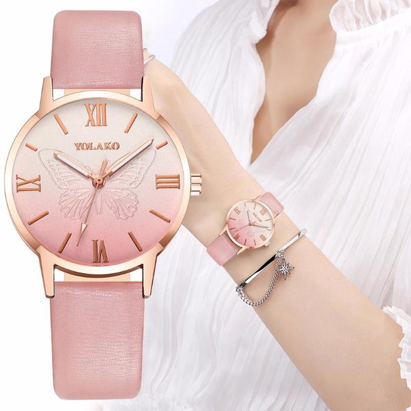wristwatches women gradient butterfly watch luxury ladies leather quartz gift clock relogio feminino, Slivery;brown
wristwatches women gradient butterfly watch luxury ladies leather quartz gift clock relogio feminino, Slivery;brown