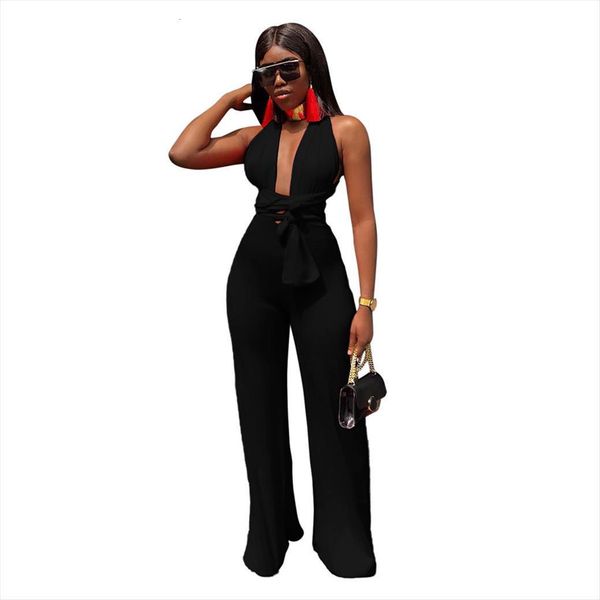 bow sashes summer sleeveless women jumpsuits full length combinaison femme f53, Black;white
bow sashes summer sleeveless women jumpsuits full length combinaison femme f53, Black;white
