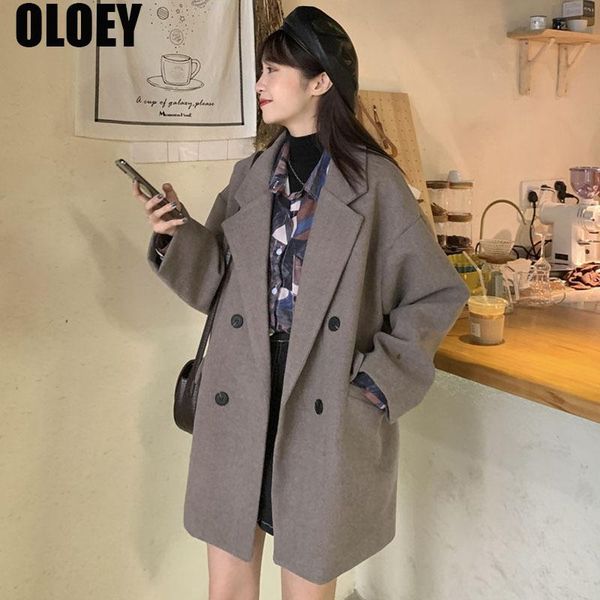 women's wool & blends 2021 winter women blend coat double breasted elegant fashion loose outwear warm all-match pocket simple leisure, Black
women's wool & blends 2021 winter women blend coat double breasted elegant fashion loose outwear warm all-match pocket simple leisure, Black