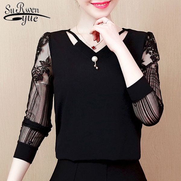 lace women v neck shirts hollowed-out chiffon blouse 's long sleeve and blouses blusas plus size 2314 50 210427, White
lace women v neck shirts hollowed-out chiffon blouse 's long sleeve and blouses blusas plus size 2314 50 210427, White
