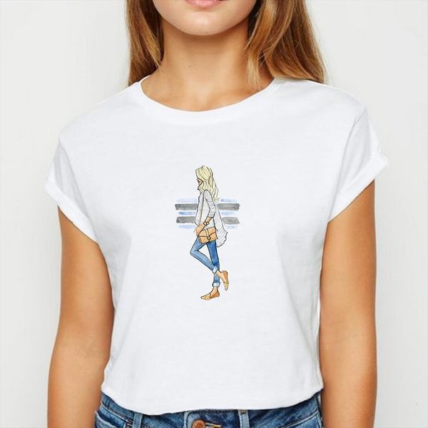 modern girls walking vogue spring women summer vestidos avant garde show thin tee round collar shirts, White
modern girls walking vogue spring women summer vestidos avant garde show thin tee round collar shirts, White