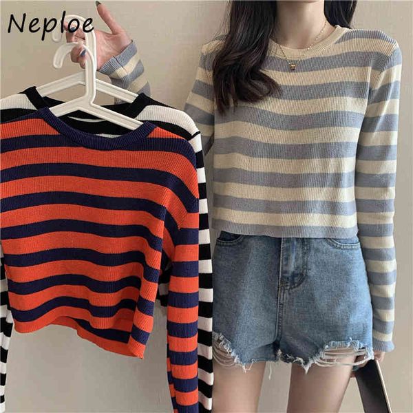 ice silk striped long sleeve knitted pullovers korean simple early autumn o-neck women sweater 82374 210430, White;black
ice silk striped long sleeve knitted pullovers korean simple early autumn o-neck women sweater 82374 210430, White;black