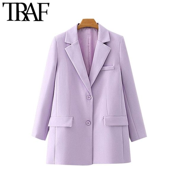 traf women fashion office wear single breasted blazer coat vintage long sleeve pockets female outerwear chic 211019, White;black
traf women fashion office wear single breasted blazer coat vintage long sleeve pockets female outerwear chic 211019, White;black