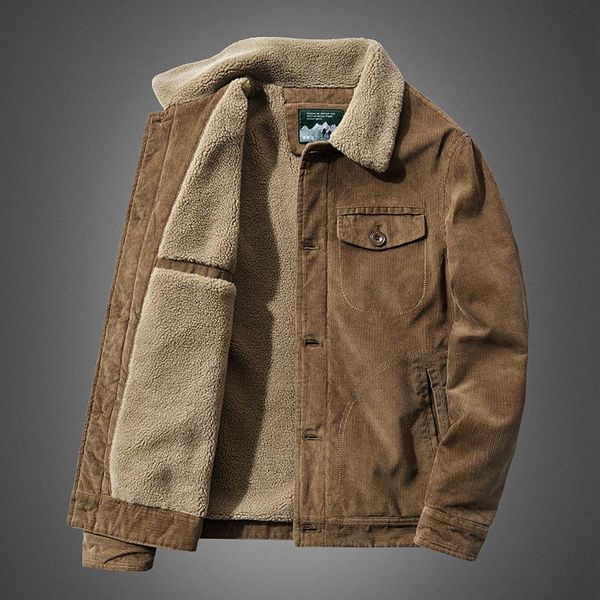 men's jackets winter military men warm corduroy jacket cotton thick coat mens casual wool liner plus size overcoats 2021, Black;brown
men's jackets winter military men warm corduroy jacket cotton thick coat mens casual wool liner plus size overcoats 2021, Black;brown
