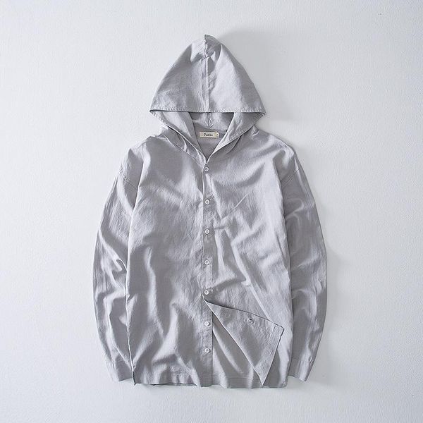 fall 2021 linen men long sleeve shirt pure color simple hooded casual shirts men's, White;black
fall 2021 linen men long sleeve shirt pure color simple hooded casual shirts men's, White;black