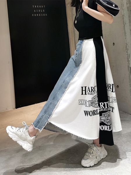european station letter printing spell denim skirt women loose a type mid-length skirt female temperament casual irregular skirt, Black;gray
european station letter printing spell denim skirt women loose a type mid-length skirt female temperament casual irregular skirt, Black;gray
