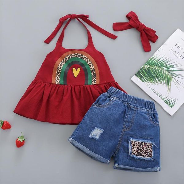 clothing sets leopard girl clothes toddler kids baby girls rainbow print vest sleeveless denim shorts outfits set children's, White
clothing sets leopard girl clothes toddler kids baby girls rainbow print vest sleeveless denim shorts outfits set children's, White