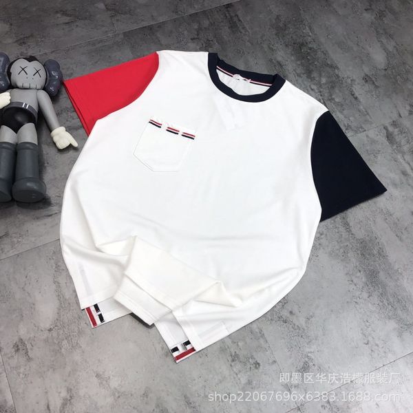 t shirt tb home 2021 spring and summer color contrast three splicing leisure simple loose short sleeve round neck pullover cotton, White
t shirt tb home 2021 spring and summer color contrast three splicing leisure simple loose short sleeve round neck pullover cotton, White