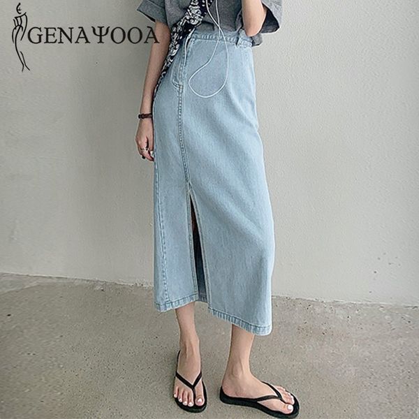 genayooa korean womens jeans high waist straight streetwear casual denim skirt split autumn long skirts 210417, Black
genayooa korean womens jeans high waist straight streetwear casual denim skirt split autumn long skirts 210417, Black