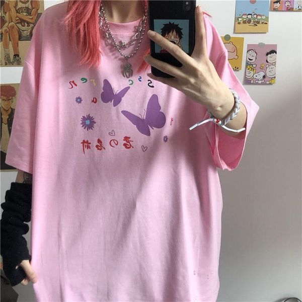harajuku kawaii short sleeve summer women t shirt butterfly print tees schoolgirl young style oversize clothes, White
harajuku kawaii short sleeve summer women t shirt butterfly print tees schoolgirl young style oversize clothes, White