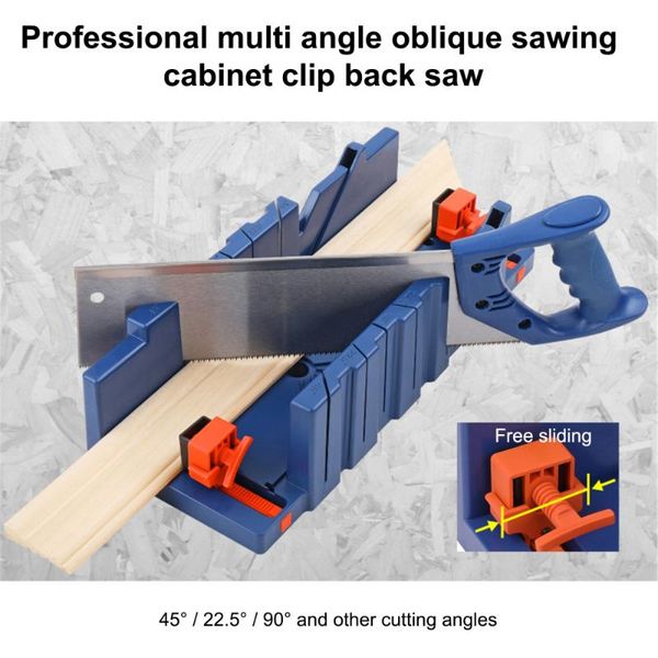 professional multi angle oblique sawing cabinet clip back saw slotted design mitre box for woodworkers carpenter hand tools
professional multi angle oblique sawing cabinet clip back saw slotted design mitre box for woodworkers carpenter hand tools