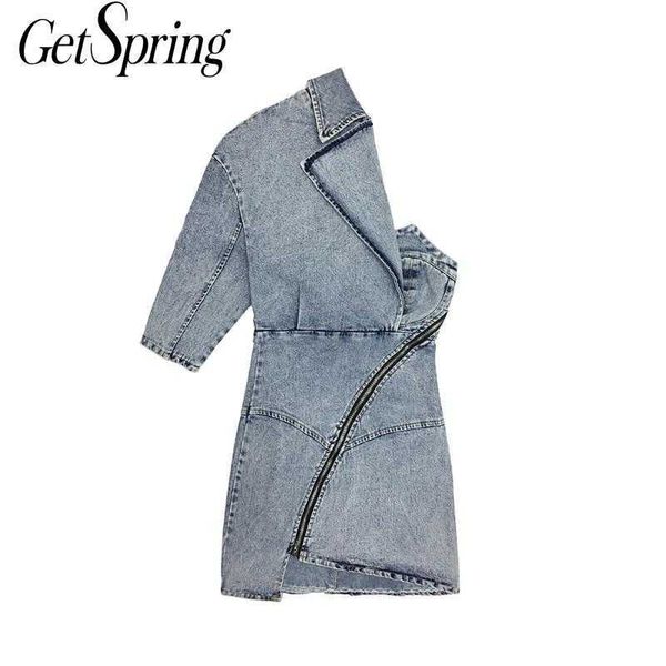 getspring women dress irregular denim one shoulder backless mini es fake two summer jean es fashion 210601, Black;gray
getspring women dress irregular denim one shoulder backless mini es fake two summer jean es fashion 210601, Black;gray