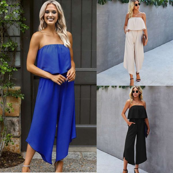 2021 women's wear solid color bra open back straight one piece pants lk212s4133, Black;white
2021 women's wear solid color bra open back straight one piece pants lk212s4133, Black;white