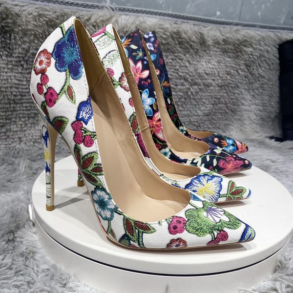 real p new design stiletto heel women red bottom dress shoes embroidery printed pointed toe fashion party high heels 8cm 10c, Black
real p new design stiletto heel women red bottom dress shoes embroidery printed pointed toe fashion party high heels 8cm 10c, Black
