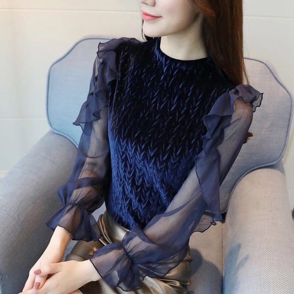women's blouses & shirts spring fall sweet ladies womens black red navy ruffles long sleeve patchwork velour shirt blouse , 3xl velvet, White
women's blouses & shirts spring fall sweet ladies womens black red navy ruffles long sleeve patchwork velour shirt blouse , 3xl velvet, White