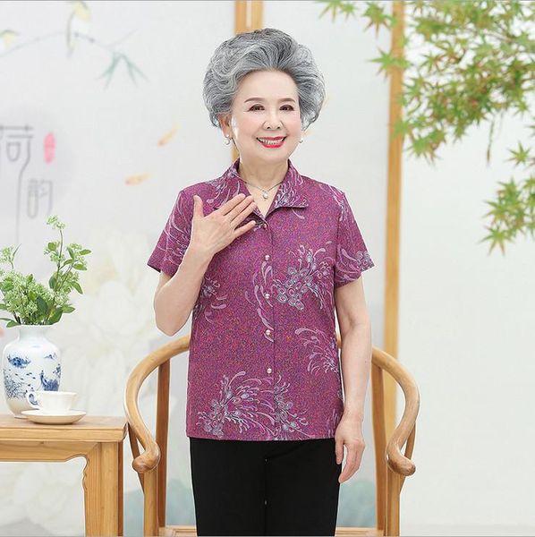 women's blouses & shirts camisa middle-aged and elderly women summer print short sleeves turn-down collar plus size casual cardigan sh, White
women's blouses & shirts camisa middle-aged and elderly women summer print short sleeves turn-down collar plus size casual cardigan sh, White