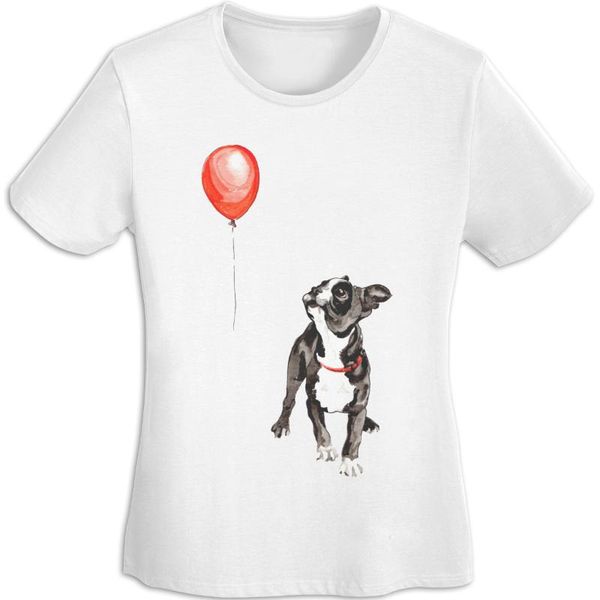 boston terrier women's fashion is pure cotton round neck and short sleeves in a solid color t-shirt, White
boston terrier women's fashion is pure cotton round neck and short sleeves in a solid color t-shirt, White
