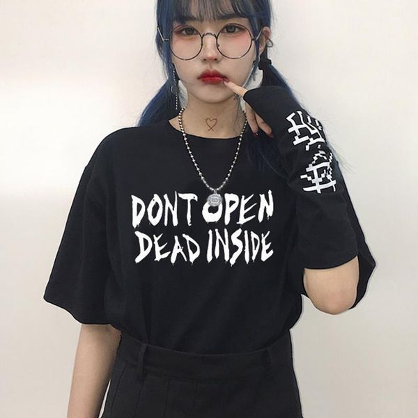 dead inside summer harajuku women t shirts print tees letters large size loose vintage punk fun gothic dark ins shirt, White
dead inside summer harajuku women t shirts print tees letters large size loose vintage punk fun gothic dark ins shirt, White