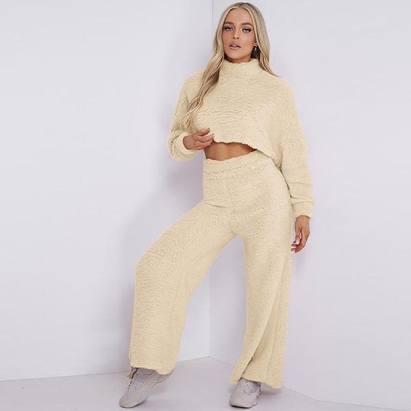 women's two piece pants womens 2 fleece outfits warm fuzzy mock neck long sleeve crop wide legs workout lounge sets, White
women's two piece pants womens 2 fleece outfits warm fuzzy mock neck long sleeve crop wide legs workout lounge sets, White