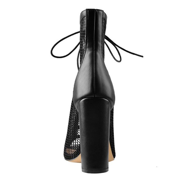 boots peep toe chunky heel black lace up mesh ankle booties sandals
boots peep toe chunky heel black lace up mesh ankle booties sandals
