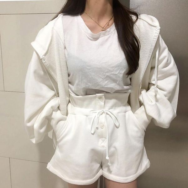 women's tracksuits korean spring autumn leisure suit loose short section crop long-sleeved hooded sweater coat high-waist shorts two-pi, Gray
women's tracksuits korean spring autumn leisure suit loose short section crop long-sleeved hooded sweater coat high-waist shorts two-pi, Gray