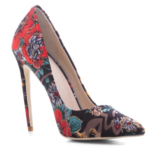 est pointed side hollow high heel classical women's shoes female pumps ladies flower pattern mary jane sandals, Black
est pointed side hollow high heel classical women's shoes female pumps ladies flower pattern mary jane sandals, Black