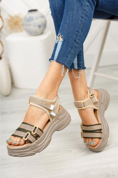 sandals women's green beige double banded thick soled, Black 
sandals women's green beige double banded thick soled, Black