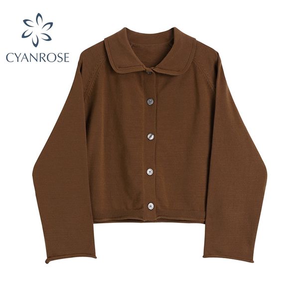 sweaters for women fashion single breasted lapel coffee color knitted cotton korean lady elegant loose spring chic knitwear 210430, White
sweaters for women fashion single breasted lapel coffee color knitted cotton korean lady elegant loose spring chic knitwear 210430, White