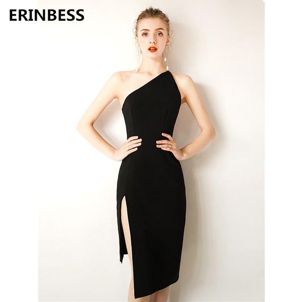 party dresses short prom 2021 vestido de festa one-shoulder black dress high split women formal gowns for evening, White;black
party dresses short prom 2021 vestido de festa one-shoulder black dress high split women formal gowns for evening, White;black