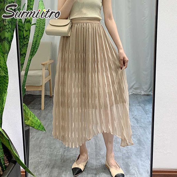 surmiitro fashion spring summer midi long skirt women korean style chiffon mid-length high waist pleated skirt female 210712, Black
surmiitro fashion spring summer midi long skirt women korean style chiffon mid-length high waist pleated skirt female 210712, Black