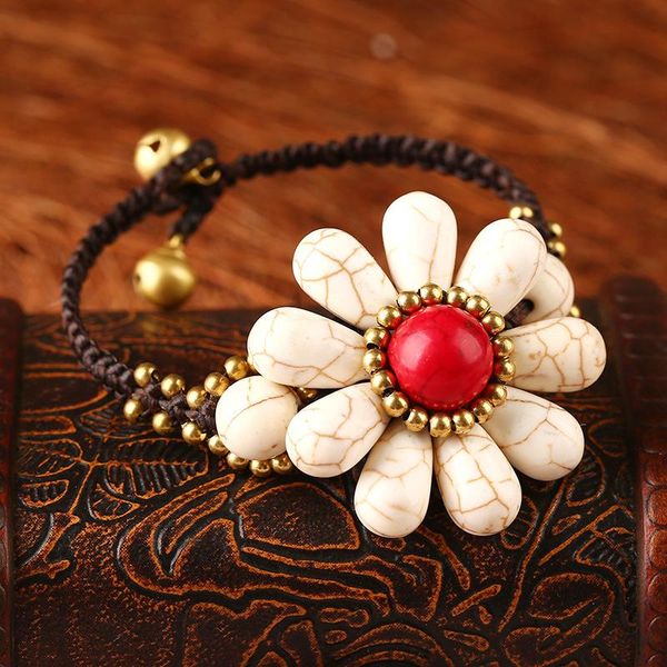 link, chain lucky seven-color flower turquoise bracelet bohemian style·wax silk woven ladies fashion boutique jewelry gift, Black
link, chain lucky seven-color flower turquoise bracelet bohemian style·wax silk woven ladies fashion boutique jewelry gift, Black