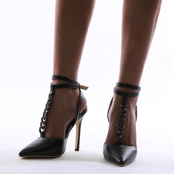 comfortable women sandals thin high heels chain t-strap pointed rome black shoes party wedding
comfortable women sandals thin high heels chain t-strap pointed rome black shoes party wedding