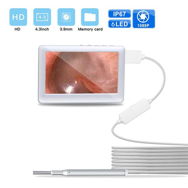 cameras 3.9mm hd1080p digital otoscope 4.3 inch lcd screen ear scope endoscope visual spoon with 6 led health care cleaning tool
cameras 3.9mm hd1080p digital otoscope 4.3 inch lcd screen ear scope endoscope visual spoon with 6 led health care cleaning tool