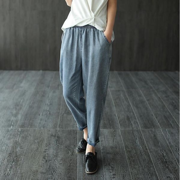 women's jeans 2021 summer women elastic waist loose all-match denim pants casual pocket brierf retro female trousers, Blue
women's jeans 2021 summer women elastic waist loose all-match denim pants casual pocket brierf retro female trousers, Blue