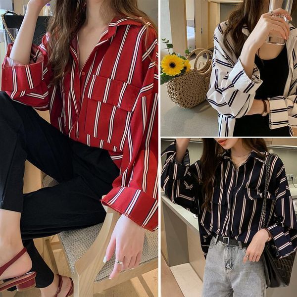 women's blouses & shirts spring korean version of loose lazy striped shirt female design sense minority, White
women's blouses & shirts spring korean version of loose lazy striped shirt female design sense minority, White
