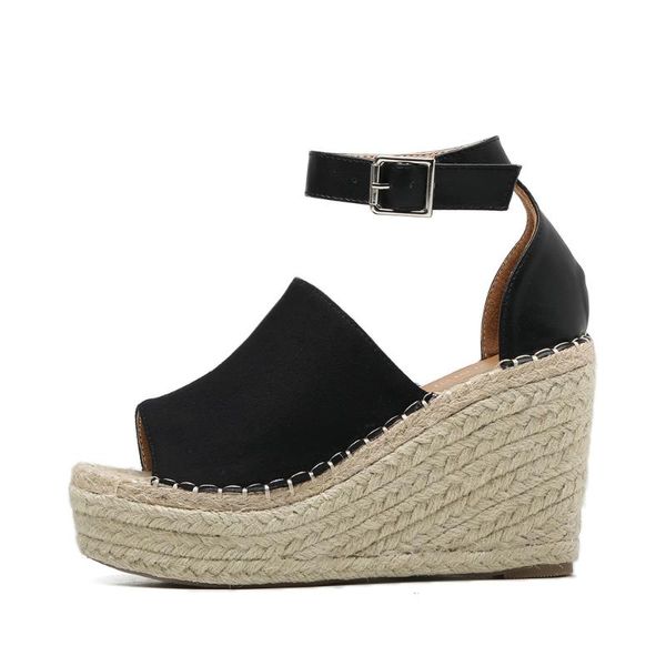 summer wedges espadrilles sudes ankle strap women sandals cover heel cm wedge 3 platform peep toe dress shoes, Black
summer wedges espadrilles sudes ankle strap women sandals cover heel cm wedge 3 platform peep toe dress shoes, Black