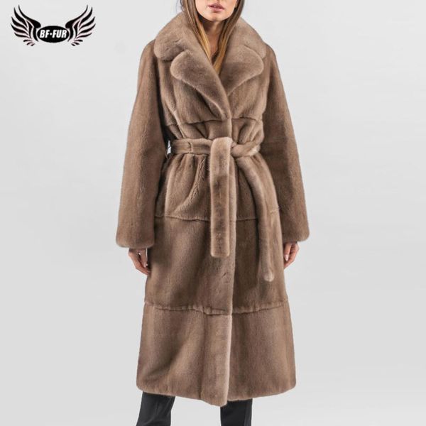 women's fur & faux bffur 2021 fashion long mink coat women real jacket lapel collar with belt coats natural female, Black
women's fur & faux bffur 2021 fashion long mink coat women real jacket lapel collar with belt coats natural female, Black
