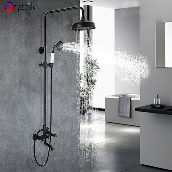 onyzpily orb bathroom shower faucet set 8" rainfall black bronze bath mixer taps handshower rotatable lifting sets
onyzpily orb bathroom shower faucet set 8" rainfall black bronze bath mixer taps handshower rotatable lifting sets
