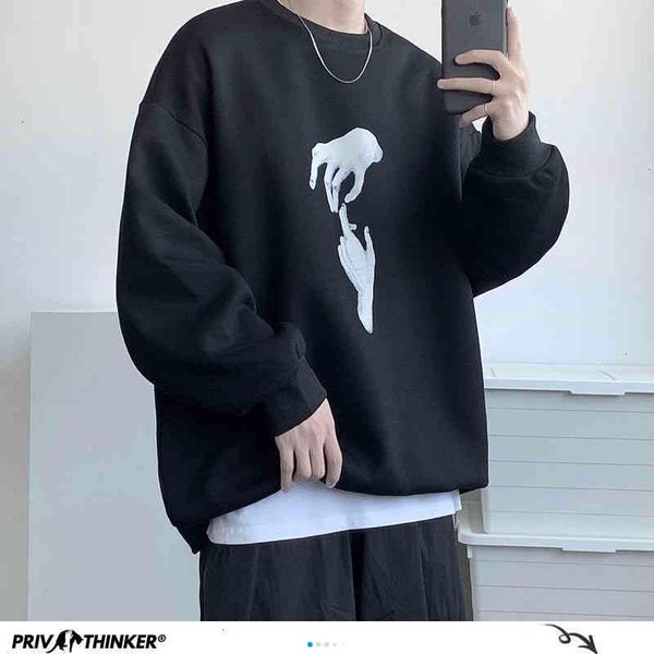 privathinker hand printed korean streetwear sweatshirts men oversize casual hoodies autumn winter men's warm clothing kff3, Black
privathinker hand printed korean streetwear sweatshirts men oversize casual hoodies autumn winter men's warm clothing kff3, Black