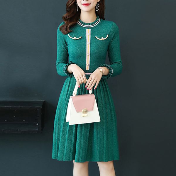 a line crew elegant sweater women es fall o-neck long sleeve aline pleated female knitted autumn green robes, Black;gray
a line crew elegant sweater women es fall o-neck long sleeve aline pleated female knitted autumn green robes, Black;gray