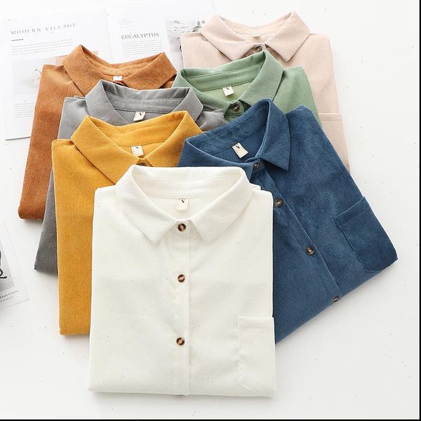 solid color corduroy shirts women womens blouses spring casual loose ladies long sleeve blouse simple college style, White
solid color corduroy shirts women womens blouses spring casual loose ladies long sleeve blouse simple college style, White