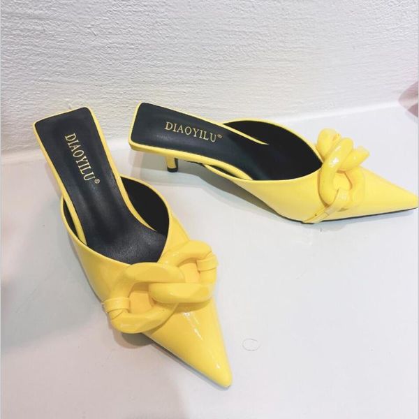 slippers 2021 summer women slipper fashion candy colors chain ladies slip on mules shoes thin low heel pointed toe slides flip, Black
slippers 2021 summer women slipper fashion candy colors chain ladies slip on mules shoes thin low heel pointed toe slides flip, Black