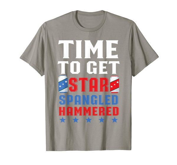 time to get star spangled hammered america drinking t-shirt, White;black