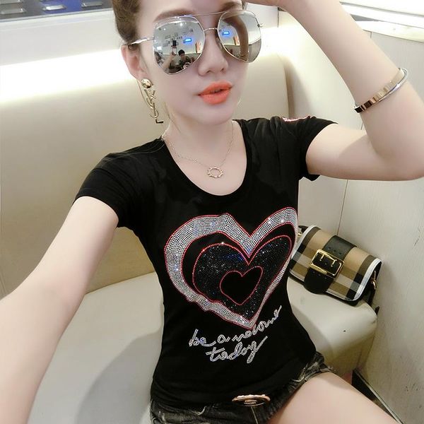 women's t-shirt diamond love letter t-shirts 2021 summer woman short sleeve rhinestone heart-shaped tshirt women plus size xxxl tee, White
women's t-shirt diamond love letter t-shirts 2021 summer woman short sleeve rhinestone heart-shaped tshirt women plus size xxxl tee, White