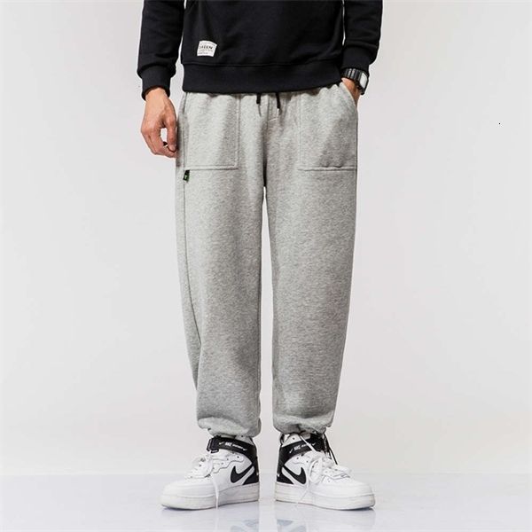 beijie clothing spring 2020 new large loose sports casual men's pants, Black