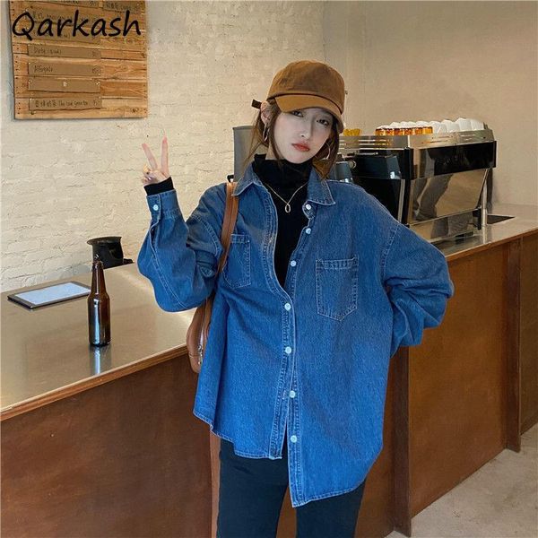 women's jackets basic women leisure classic korean fashion pockets ins outerwear loose solid denim clothing simple feminino streetwear, Black;brown
women's jackets basic women leisure classic korean fashion pockets ins outerwear loose solid denim clothing simple feminino streetwear, Black;brown