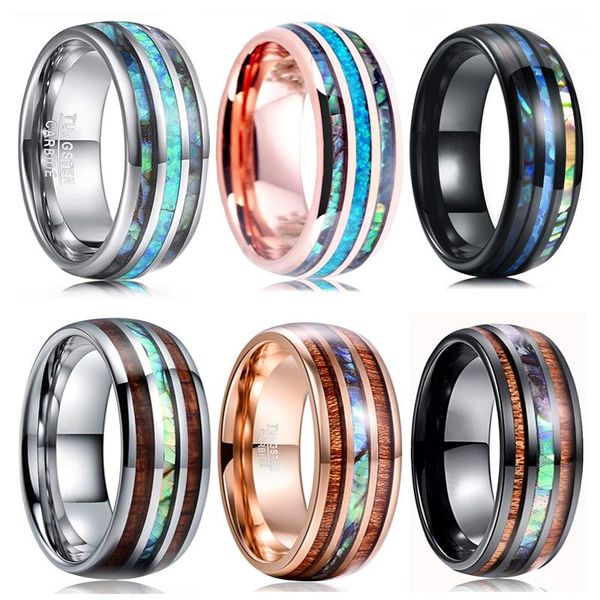 8mm fashion rose gold ring inlaid wood grain men's engagement rings jewelry abalone decorative wholesale wedding, Slivery;golden
8mm fashion rose gold ring inlaid wood grain men's engagement rings jewelry abalone decorative wholesale wedding, Slivery;golden