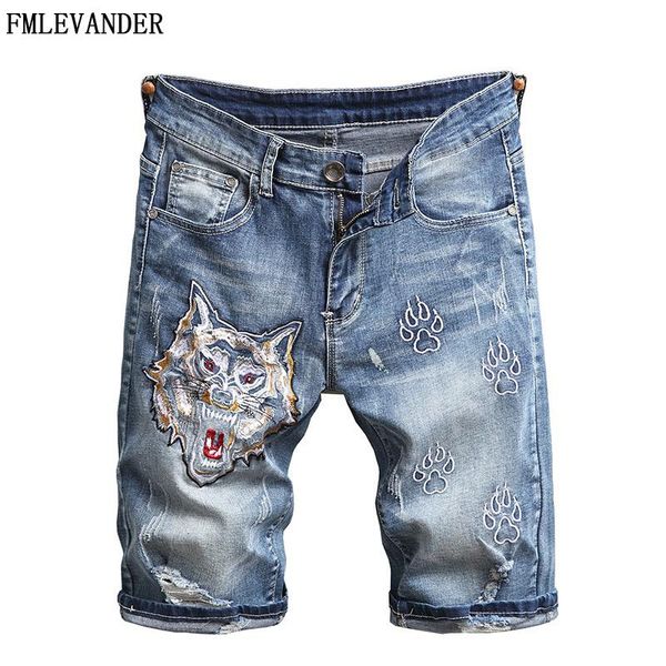 denim knee length straight pantalones jeans wolf embroidery hombre short men men's, Blue
denim knee length straight pantalones jeans wolf embroidery hombre short men men's, Blue