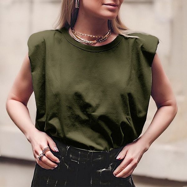 women tshirt cotton shoulder padded female t-shirts o-neck sleeveless solid loose summer casual fashion ladies tees 210518, White
women tshirt cotton shoulder padded female t-shirts o-neck sleeveless solid loose summer casual fashion ladies tees 210518, White
